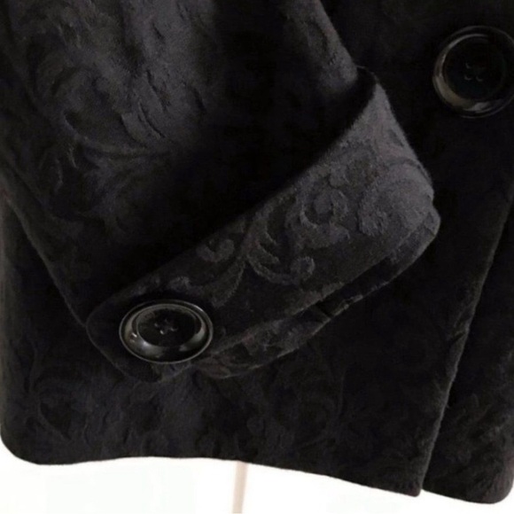 Michael Kors Jacket Womens Size 8 Black Winged Collar Crop Blazer - Picture 8 of 8